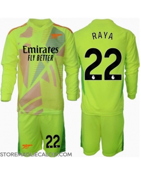 Arsenal David Raya #22 Portiere Maglia Gara Casa Repliche 2024-25 Bambino Maniche Lunghe